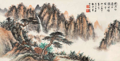 1898～1991 黄君璧 秋山红叶图 立轴 设色纸本