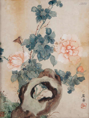 1828～1904 居廉 蝶恋花  设色纸本