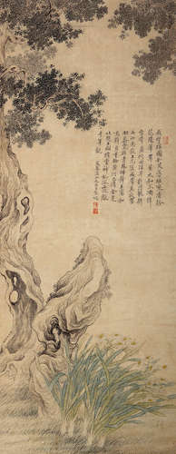 1633～1690 恽寿平 瑶圃琼花 立轴 设色绢本