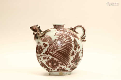 COPPER RED PHOENIX EWER MING STYLE