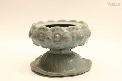 BLUE GLAZED INCENSE HOLDER MING STYLE