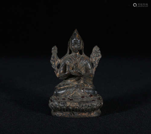 BRONZE GILT SEATED TSONG KHAPA