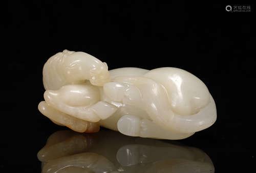 Qing Dynasty - Hetian Jade Horse Ornament