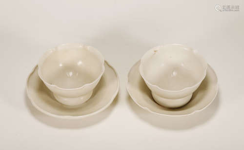 Song Dynasty - Pair of Ding Ware Cups