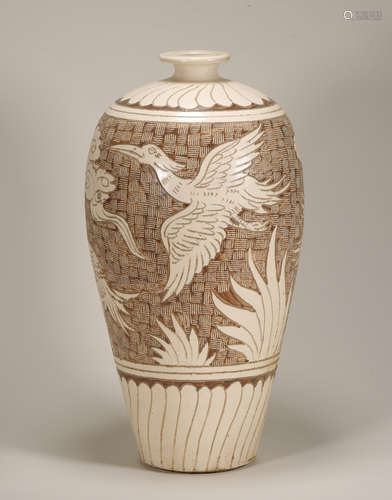 Song Dynasty - Cizhou Ware Crane Vase