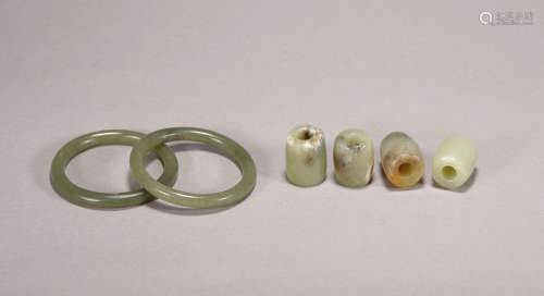 Hongshan Culture -  Jade Ring and Tube