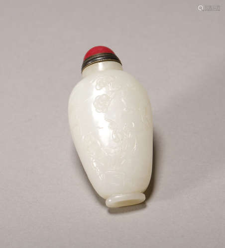 Qing Dynasty - Hetian Jade Snuff Bottle