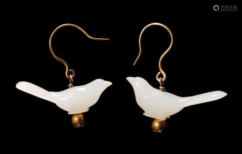 Yuan Dynasty - Pair of Hetian Jade Earring