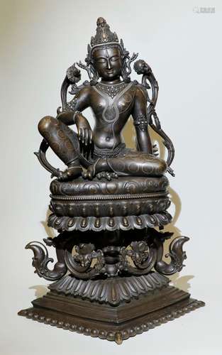 Qing Dynasty - Large Bronze Tara Statue