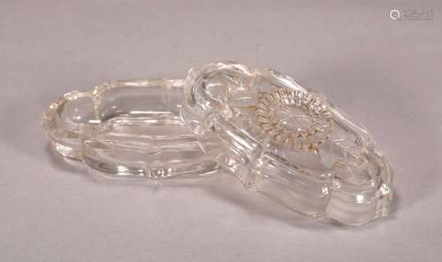 Qing Dynasty - Flower Pattern Crystal Round Box