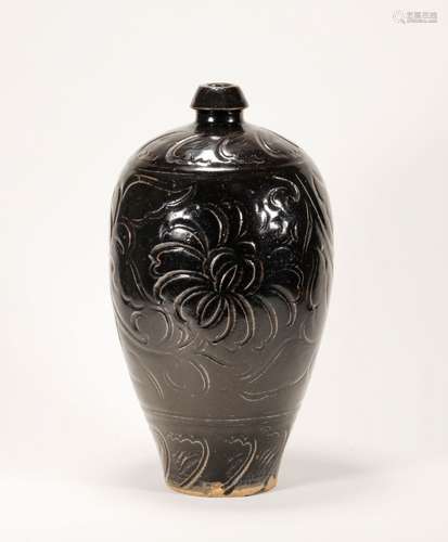 Song Dynasty - Cizhou Ware Black Glaze Vase