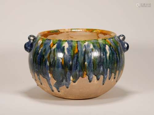 Tang Dynasty - Colored Sancai Pot