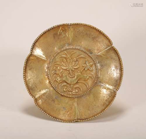 Liao Dynasty - Silver Gilt Plate