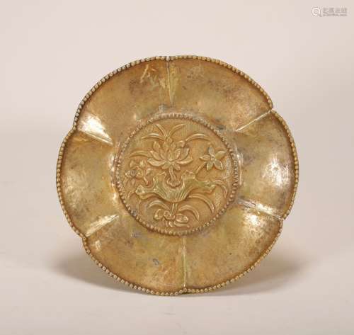 Liao Dynasty - Silver Gilt Plate