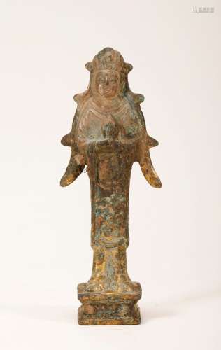 Liao Dynasty - Gilt Standing Buddha Statue