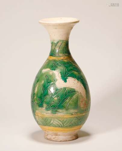 Song Dynasty - Cizhou Ware Flower Bird Pattern Vase