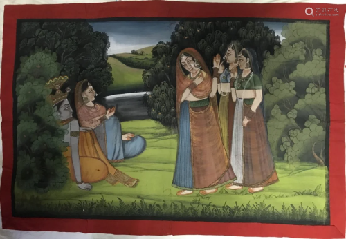 Indian Pichwai Painting -Gopis visiting Ra…