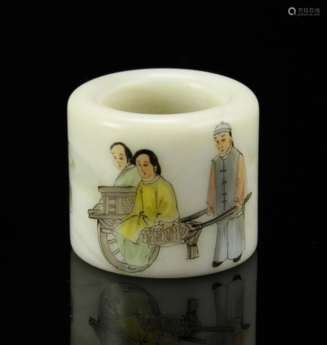 Chinese Famille Rose Porcelain Thumb Ring