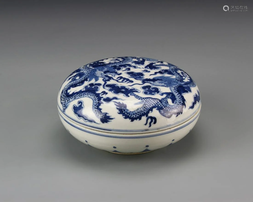 Chinese Blue and White Ink Box