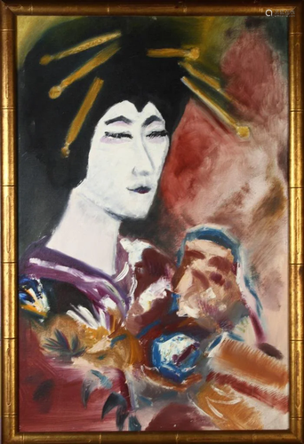 Oil On Canvas Of Gaisha Girl