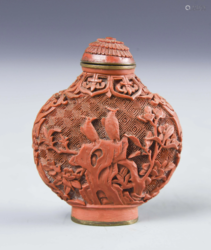 Chinese Cinnabar Snuff Bottle