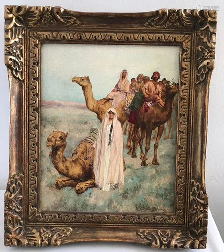 Oil on canvas Signed Louis Comfort Tiffany