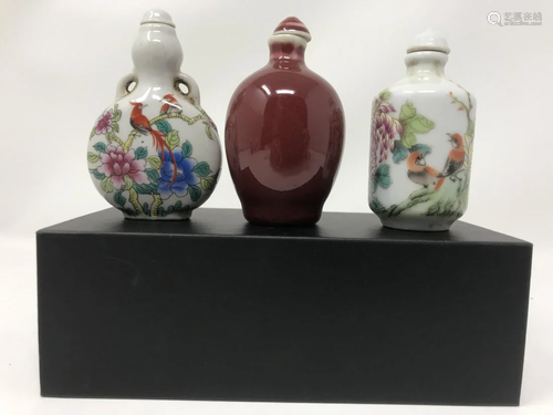 Three Old Chinese snuff bottles