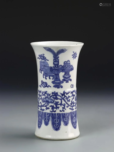 Chinese Blue and White Gu Vase