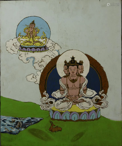 Thangka On Wood Board