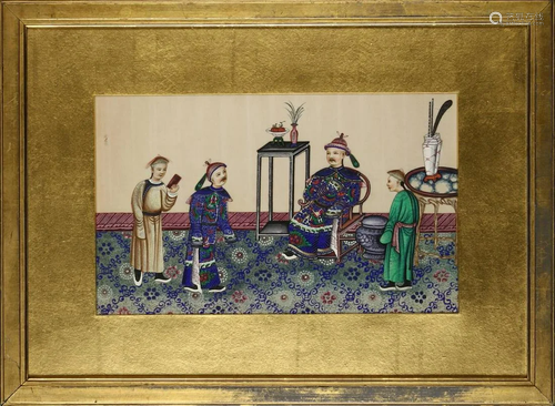 Chinese Water Color of Court Scene