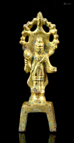 Chinese Antique Gilt Mini Buddha Figure