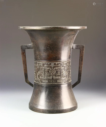 Chinese Bronze Hu Vase