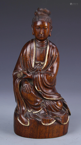 Chinese Huanghuali Guanyin Statue