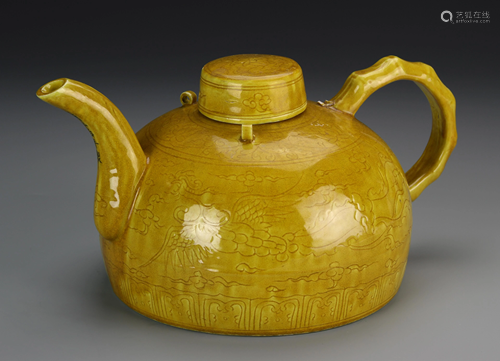 Chinese Yellow Glazed Teapot