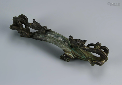 Chinese Bronze Dragon Brush Rest