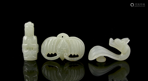 Three Chinese Jade Pendants