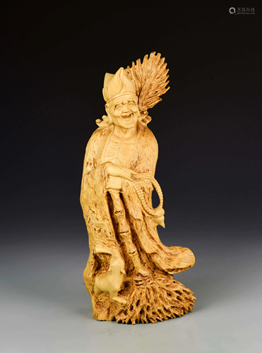 Chinese Boxwood Ji Gong Figure