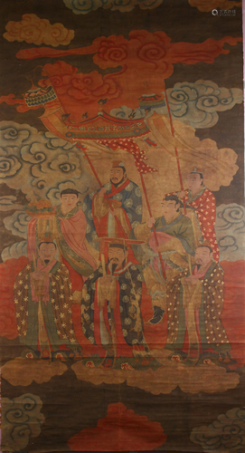 Chinese Antique Scroll Painting of Figures