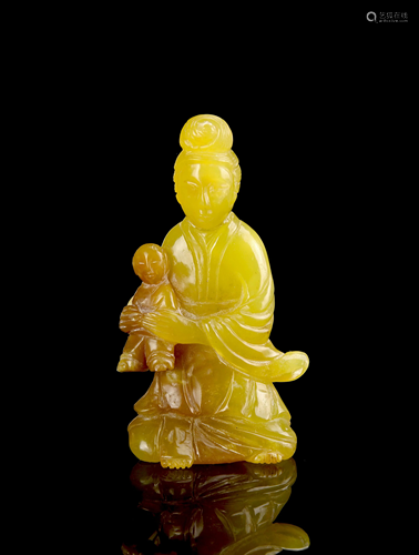 Chinese Yellow Jade Guanyin