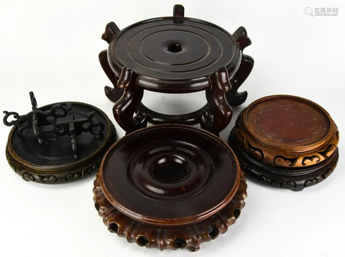 Collection Chinese Carved Hongmu Stands