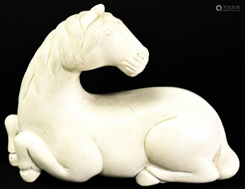Chinese Carved Plaster Seated Horse
