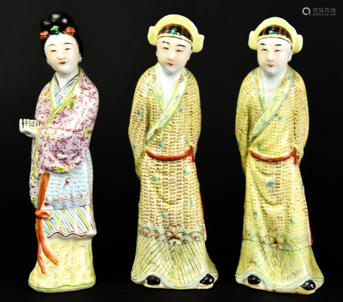 Set Chinese Porcelain Hand Painted Figurines