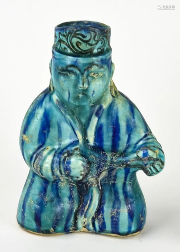 Chinese Turquoise Glaze Pottery Figural Vessel