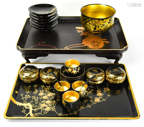 Vintage Collection Japanese Black Lacquer & …