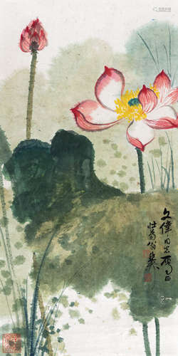 谢稚柳（1910～1997） 荷花 镜片 设色纸本