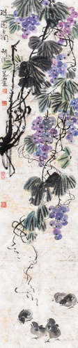 胡润芝（1928～2005） 珠圆玉润 镜片 设色纸本