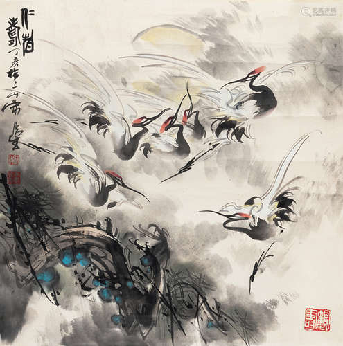 宋展生（b.1946） 仁者寿 镜片 设色纸本