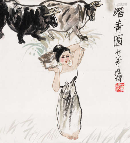 蒋跃（b.1958） 踏青 镜心 设色纸本