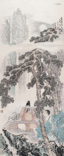 蒋金读（b.1924） 高山流水 立轴 设色纸本