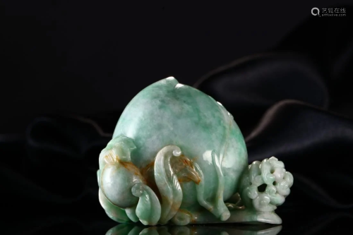 JADEITE CARVING OF 'PEACH' ORNAMENT